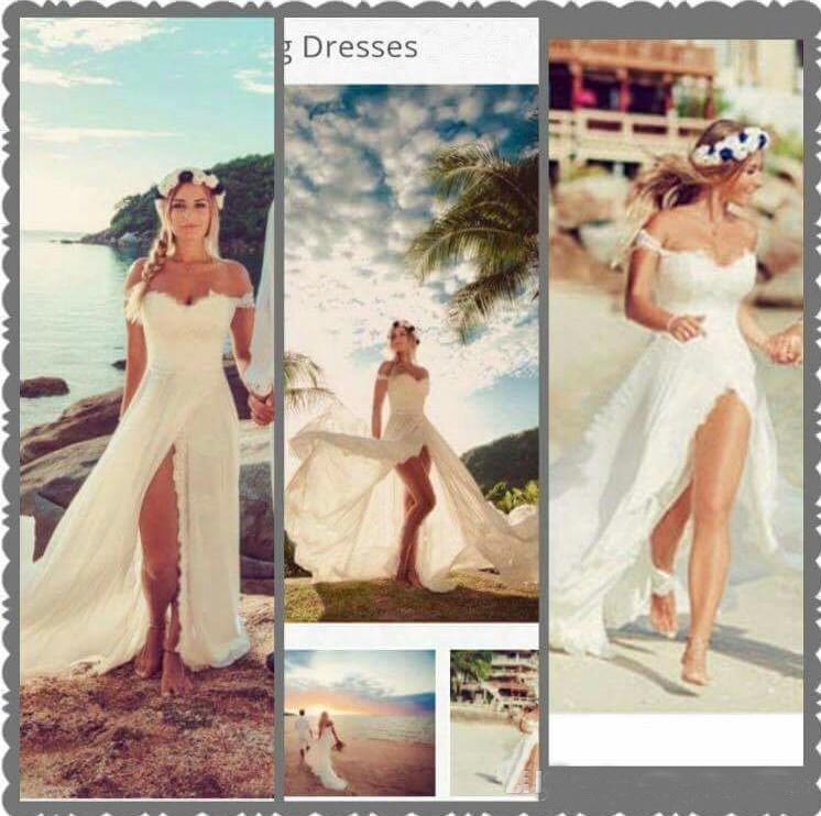 Sexy Beach Wedding Dresses Sweetheart Off Shoulder Appliuqes Lace Chiffon High Split Cheap Wedding Dresses Summer Boho Bridal Gowns, Black
Sexy Beach Wedding Dresses Sweetheart Off Shoulder Appliuqes Lace Chiffon High Split Cheap Wedding Dresses Summer Boho Bridal Gowns, Black