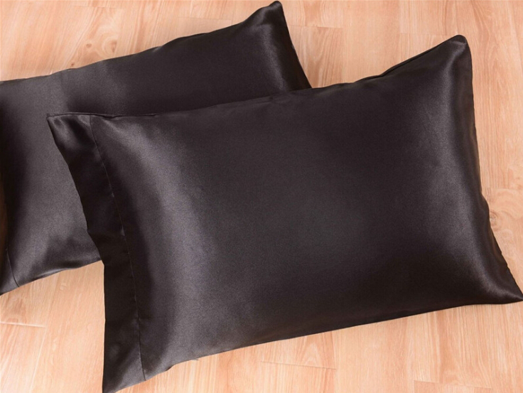 Imitated Silk Bed Sheets Solid Color Satin Bed Sheet Cover Bedspread Twin Full Queen Size Grey Black White