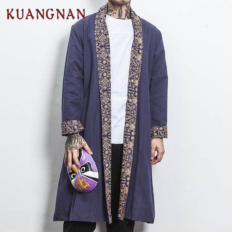 KUANGNAN Chinese Style Men Jacket Long Coat Wind Breaker Black Men Jacket 5XL Japanese Streetwear Kimono Jackets 2018 Autumn
KUANGNAN Chinese Style Men Jacket Long Coat Wind Breaker Black Men Jacket 5XL Japanese Streetwear Kimono Jackets 2018 Autumn