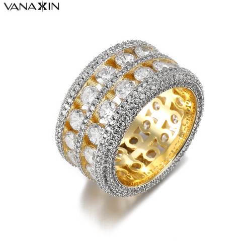 VANAXIN Bling Bling CZ Crystal Wide Ring Unisex Punk Hip Hop Rings Women & Men Zirconi Gold Silver Color Trendy Party Jewelry
VANAXIN Bling Bling CZ Crystal Wide Ring Unisex Punk Hip Hop Rings Women & Men Zirconi Gold Silver Color Trendy Party Jewelry