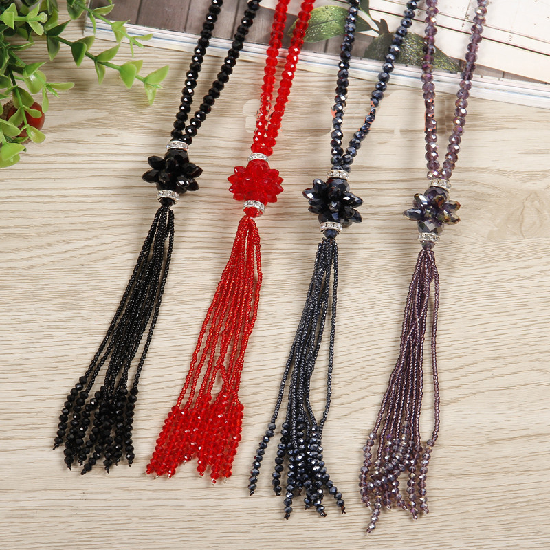 Top Quality Crystal String Beads Flower Necklace &Pendants For Women Long Crystal Tassels Necklaces Sweater Chain Jewelry ZX
Top Quality Crystal String Beads Flower Necklace &Pendants For Women Long Crystal Tassels Necklaces Sweater Chain Jewelry ZX