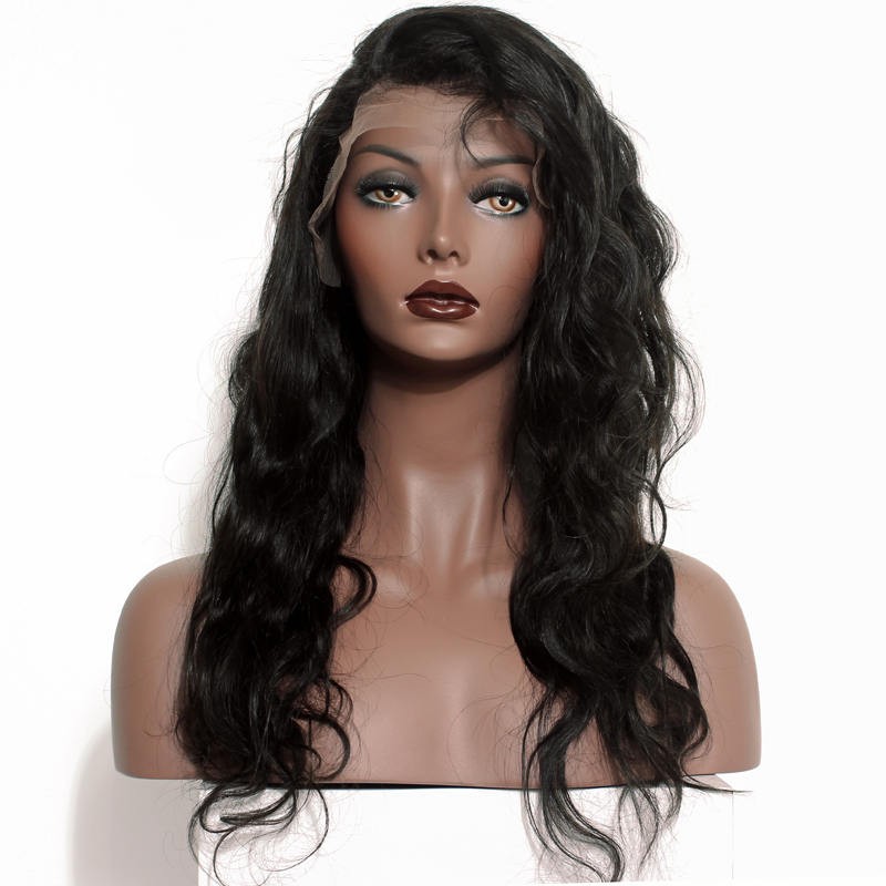 360 body wave lace wig Peruvian virgin hair 360 Lace front Wig pre plucked With baby hair bleached knots Natural looking