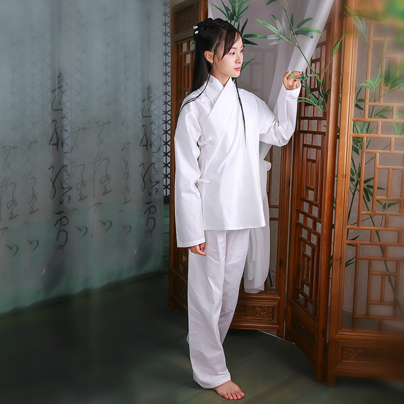 Back to han tang dynasties chinese Ancient daily life pajamas clothing Jacket + Pants original brand cotton Unisex hanfu meditation suits
