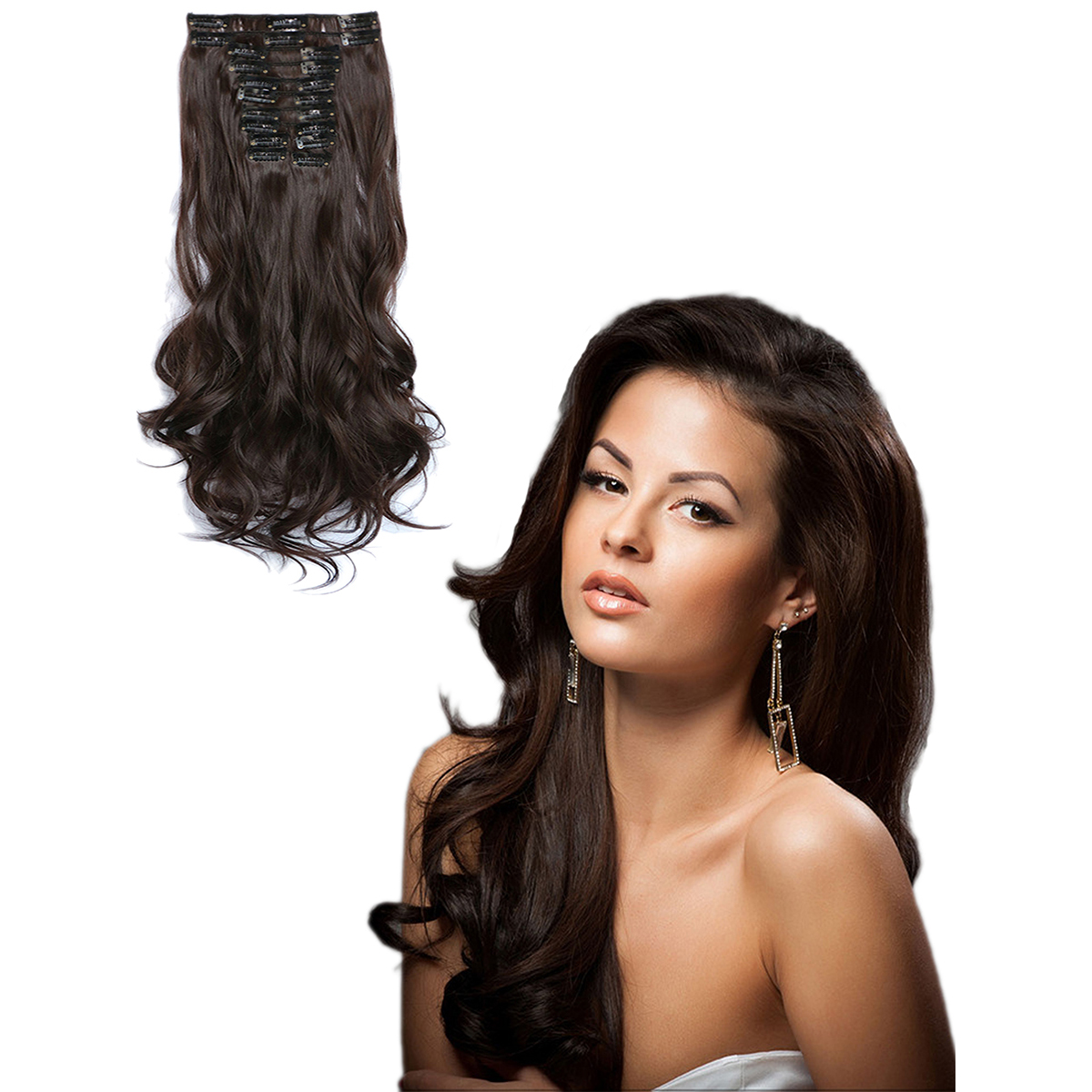 12pcs/Set 55cm Wavy Women's Hair Extension Fashion Long Curls Hair Pattern Chemical Fiber Stylish Hair Extension, Black;brown
12pcs/Set 55cm Wavy Women's Hair Extension Fashion Long Curls Hair Pattern Chemical Fiber Stylish Hair Extension, Black;brown