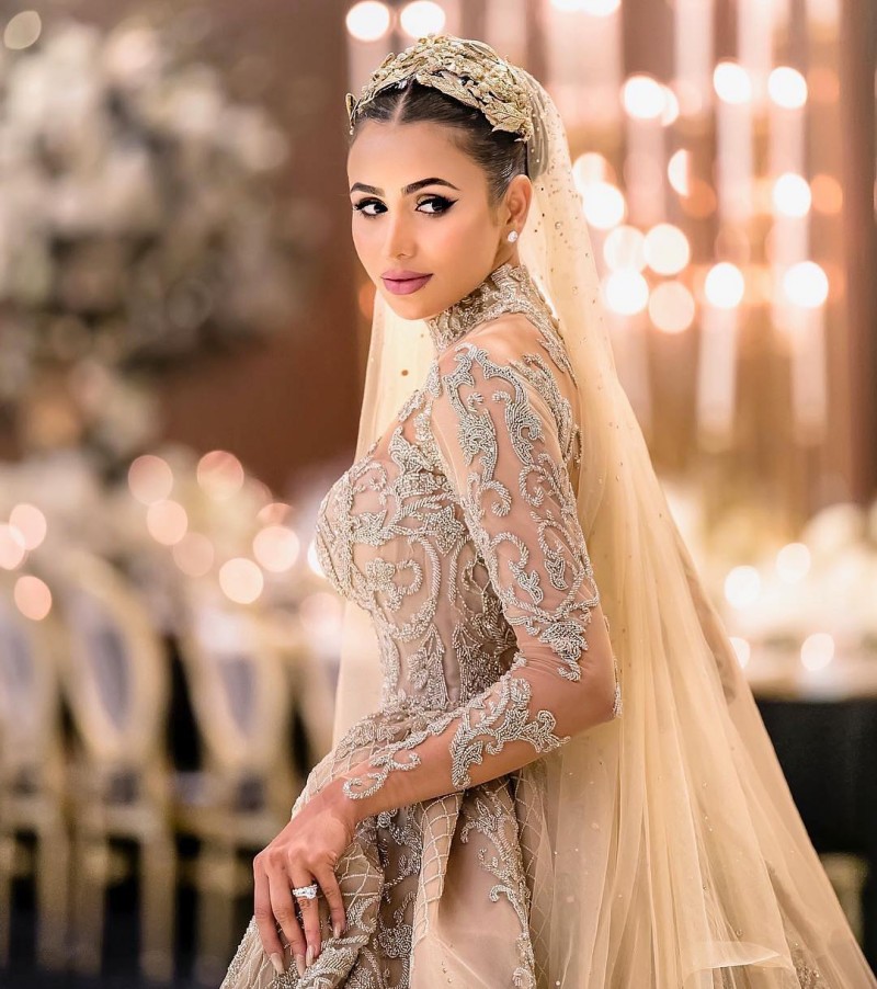 Dubai Arabic Luxury Wedding Dresses With Detachable Skirt High Neck Beads Long Sleeve Illusion Mermaid Wedding Dress Plus Size Bridal Gowns