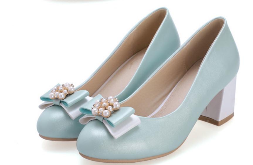 Free send 2018 Korean Coarse heel female Shallow mouth bowknot round head high heel shoes, White
Free send 2018 Korean Coarse heel female Shallow mouth bowknot round head high heel shoes, White