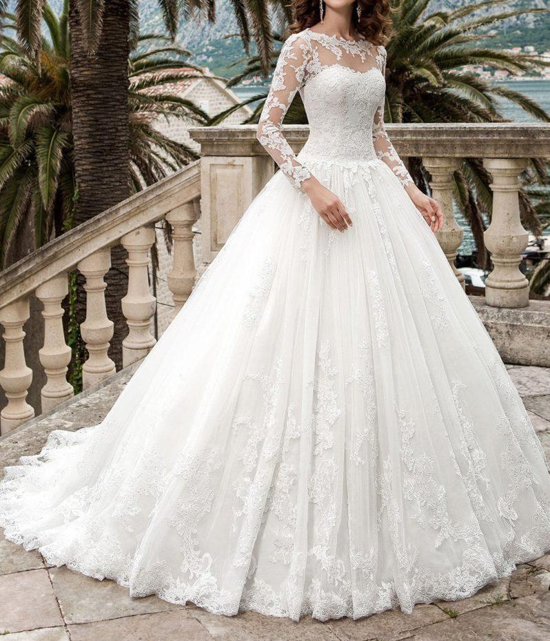 Romance Lace Wedding Dresses 2020 Ball Gowns Long Sleeves Wedding Dresses China Custom Made Illusion Corset Formal Bridal Gowns Church Sexy, White
Romance Lace Wedding Dresses 2020 Ball Gowns Long Sleeves Wedding Dresses China Custom Made Illusion Corset Formal Bridal Gowns Church Sexy, White