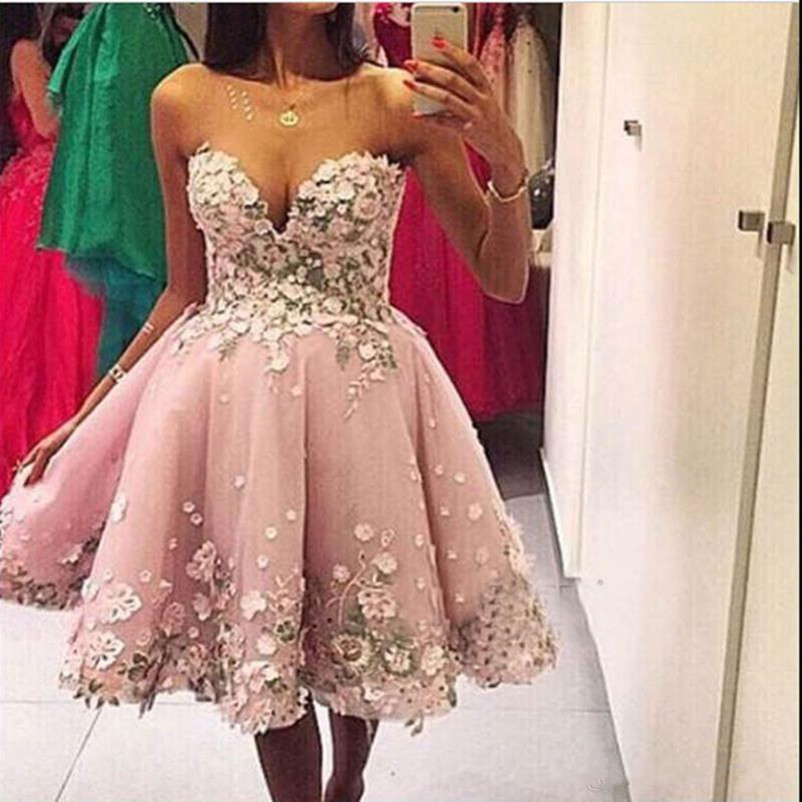 Dusty Pink Short Prom Dresses Sexy Sweetheart 3-D Floral Appliqued Cocktail Gowns Custom Made Ball Gown Evening Party Dress, Same as picture
Dusty Pink Short Prom Dresses Sexy Sweetheart 3-D Floral Appliqued Cocktail Gowns Custom Made Ball Gown Evening Party Dress, Same as picture
