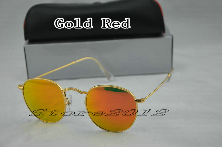 1pcs Fashion New Round Sunglasses Designer Brand Sun Glasses Gold Metal Red Mirror 50mm Glass Lenses For Men Women With Box Case Store2012
1pcs Fashion New Round Sunglasses Designer Brand Sun Glasses Gold Metal Red Mirror 50mm Glass Lenses For Men Women With Box Case Store2012