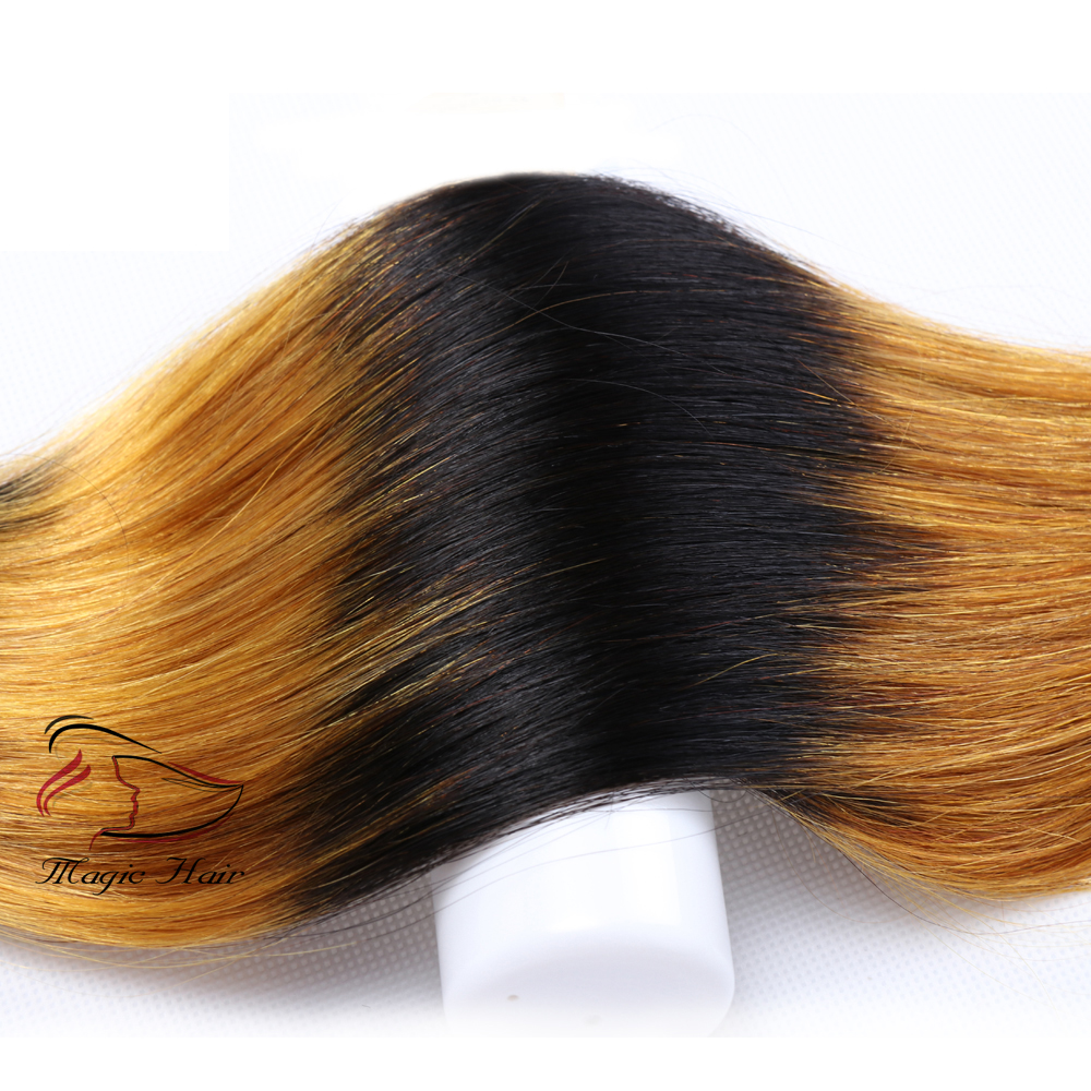 9A Hot Sale High Quality Ombre Fox Color Human Hair Brazilian Double Drawn Fumi Hair Bundles Double Drawn Curvy Straight