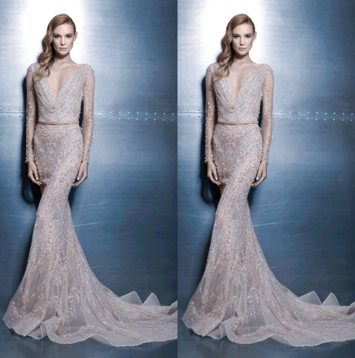 Ziad Nakad Luxury Shiny Mermaid Prom Dresses Deep V Neck Exquisite Beads Sequins Formal Party Gowns Evening Dress Sweep Train Custom Made, Water melon
Ziad Nakad Luxury Shiny Mermaid Prom Dresses Deep V Neck Exquisite Beads Sequins Formal Party Gowns Evening Dress Sweep Train Custom Made, Water melon