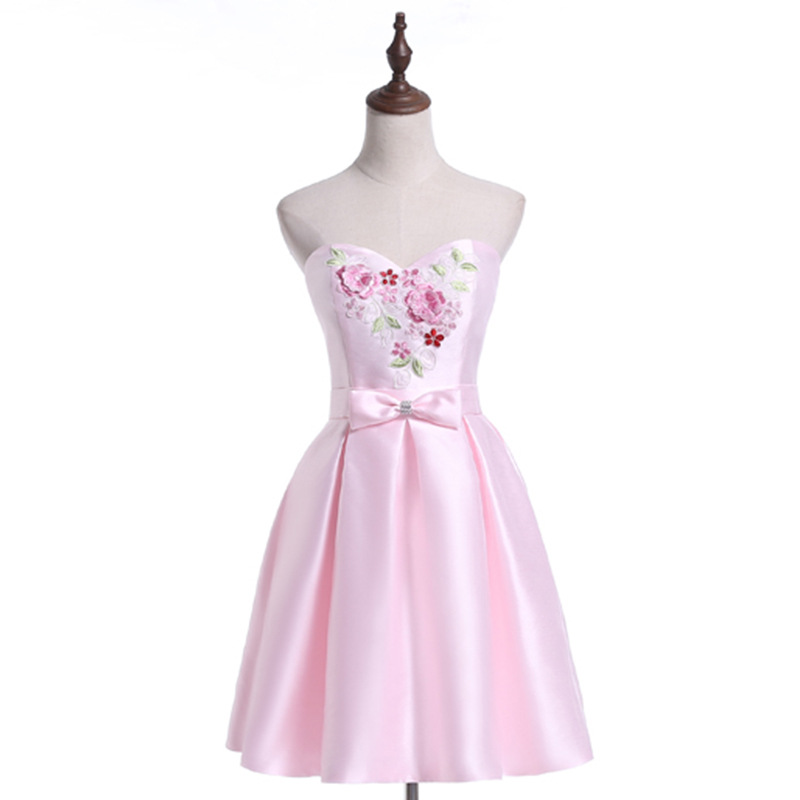 2018 New Cheap Sexy Pink Short Prom Dresses Chiffon A Line Plus Size Floor-Length Formal Evening Homecoming Party Gown QC1147