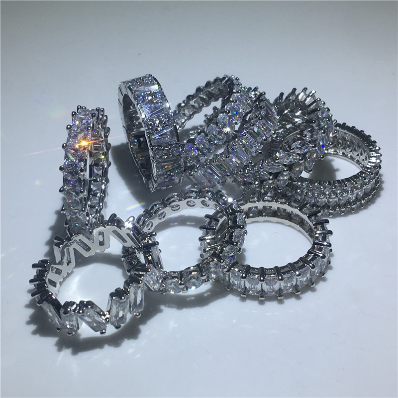 9 Styles Eternal Finger ring 5A zircon Cz 925 Sterling silver Engagement Wedding Band Rings For Women Men bijoux Gift