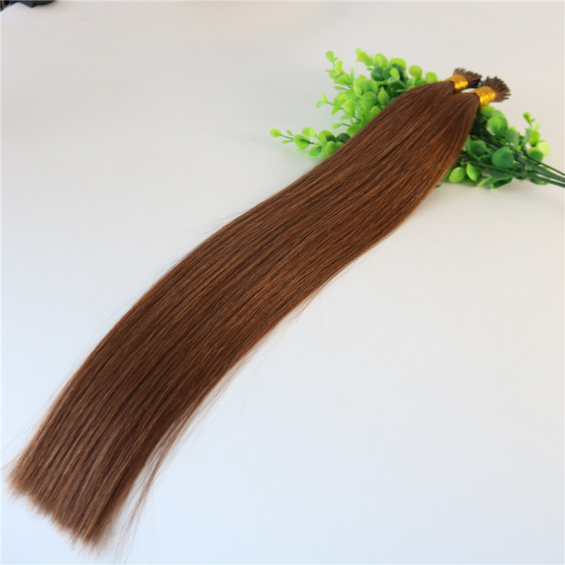Auburn Brown #30 Stick-tip Extensions Brazilian Human Hair 100Strands 100gram Straight Keratin I-tip Human Hair Extensions
