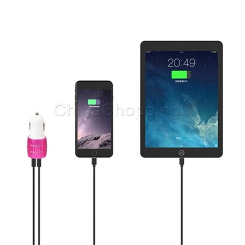 38W 3.1A PD Portable Car Charger Metal Dual 2-Port USB-A USB-C Output Fast Charging Car Adapter For iPhone 16 15 14 13 12 11 Pro Plus Xiaomi Samsung S