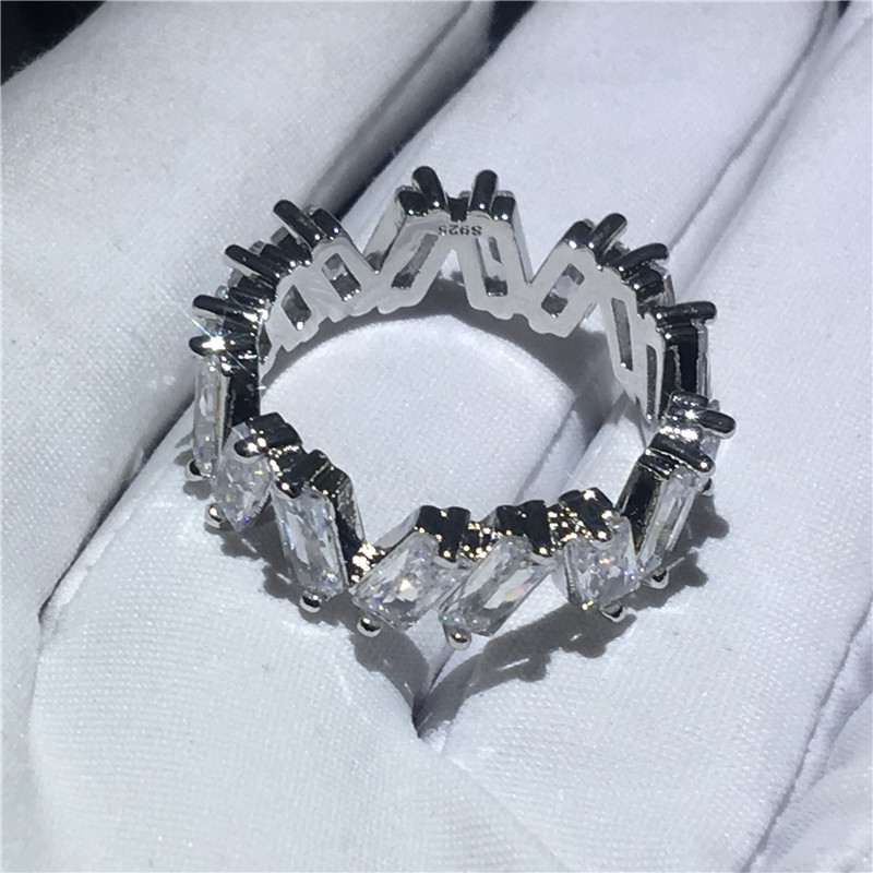 Fashion Tennis ring T shape 5A Cz Sona Stone 925 Sterling silver Engagement wedding band ring for women Finger Jewelry