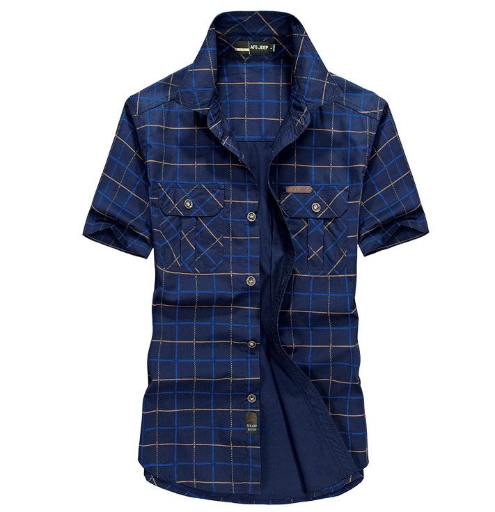 Men's Casual Shirts Plaid Shirt Summer Short Sleeved Cotton Men Denim Leisure Mens Tops Plus Size M-5XL, Blue
Men's Casual Shirts Plaid Shirt Summer Short Sleeved Cotton Men Denim Leisure Mens Tops Plus Size M-5XL, Blue