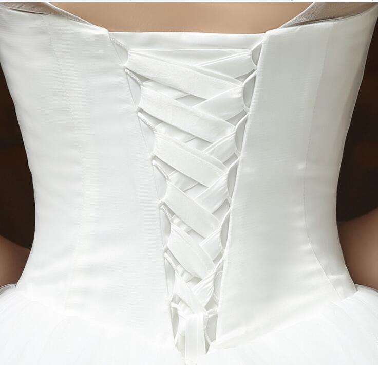 Real Photo Customizd Wedding Dresses 2018 vestido de noiva Cheap Lace With Sequin White Princess Wedding frocks Design Ball Gown