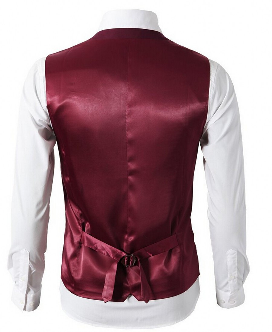 Burgundy Wedding Vests Groom Vest Spring Camouflage Slim Fit Men's Vests For Party Custom Made England Style Navy Blue