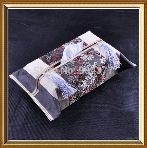 Tissue Boxes & Napkins Unique Modern Simple Tassel Silk Coon Box Covers , Pumping Sets Many Color 2pcs/lot Free