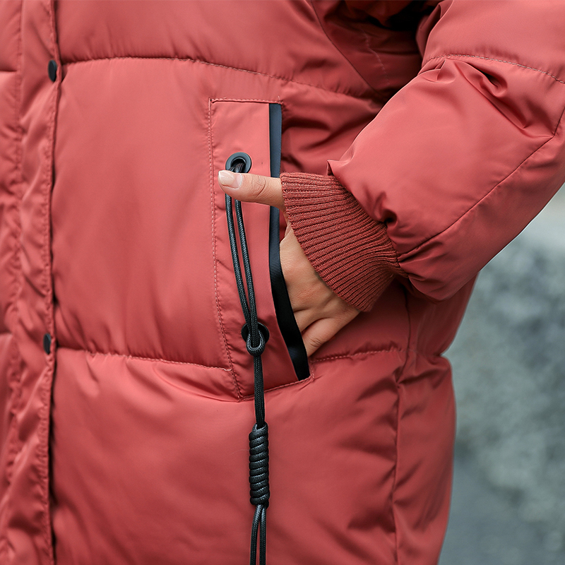 Deodar 2018 autumn winter Women ladies Fashion fur hoodie long Down jacket Cotton thick Parkas Female Long warm clothing coat S116