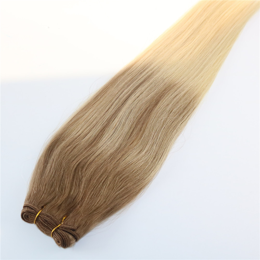 Virgin Remy Human Hair Extensions Ombre #8 to #60 Blonde Hair Weft Slik Straight Balayage Hair Bundles Balayage Unprocessed Brazilian Weave