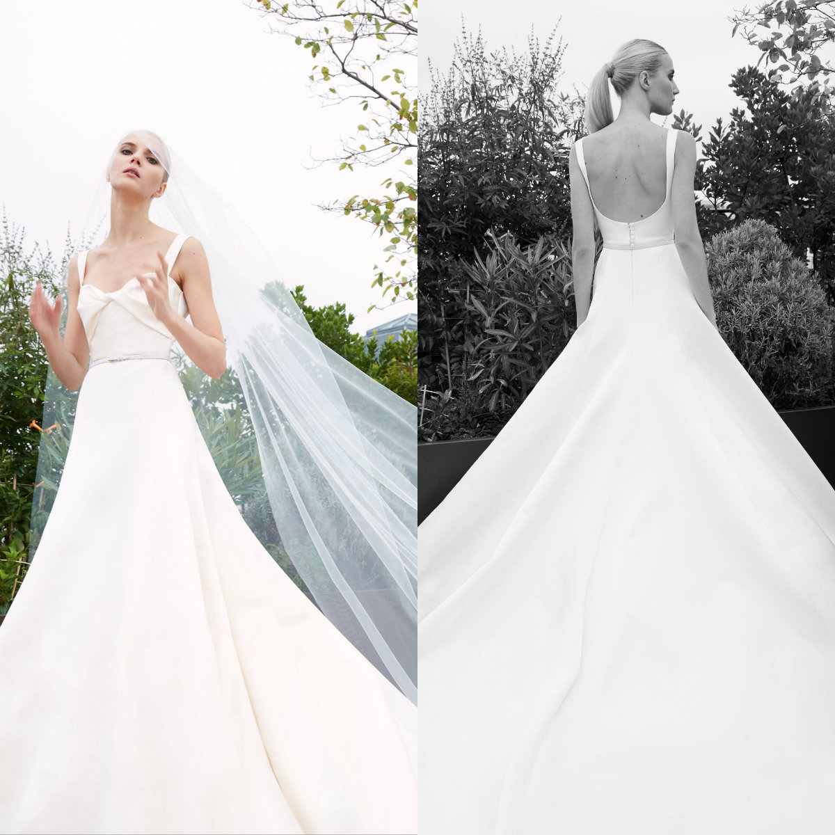 Elie Saab 2019 Wedding Dresses Elegant Satin Sweetheart Pleats Slim Fit Bridal Gowns Sweep Train Backless Wedding Dress