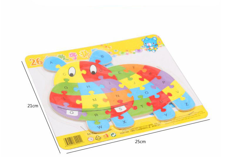 wooden animals english 26 alphabetic letter jigsaw puzzle children 356 years old factory price wholesale mix order 2 set or more
