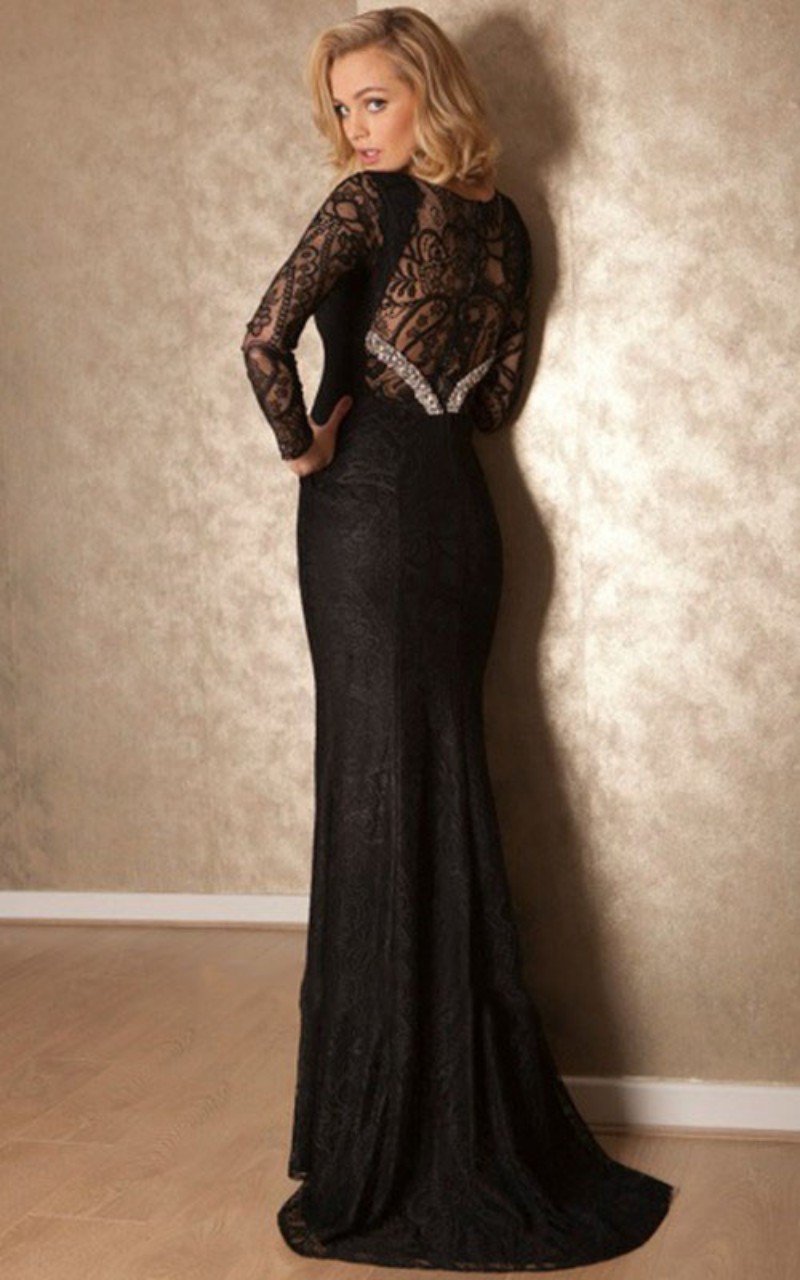 Black Lace Mother of the Bride Dresses With Long Sleeve Appliques Sequins Mermaid Evening Dress Elegant Formal Party Gowns Custom Made