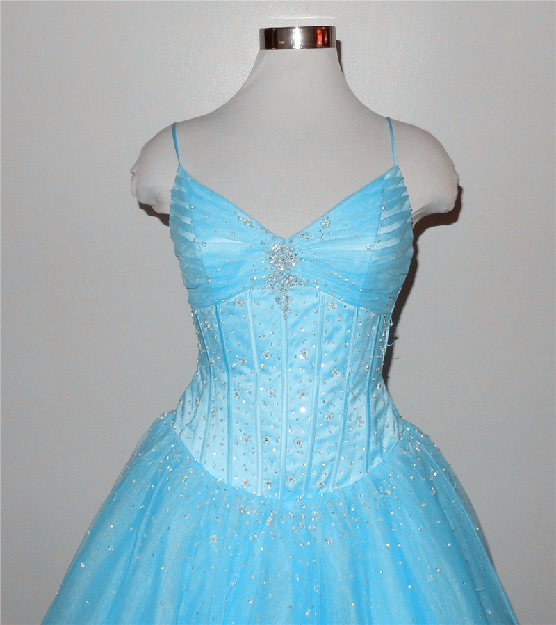 2019 New Blue Puffy Ball Gown Quinceanera Dresses Crystals For 15 Years Sweet 16 Plus Size Pageant Prom Party Gown QC1062