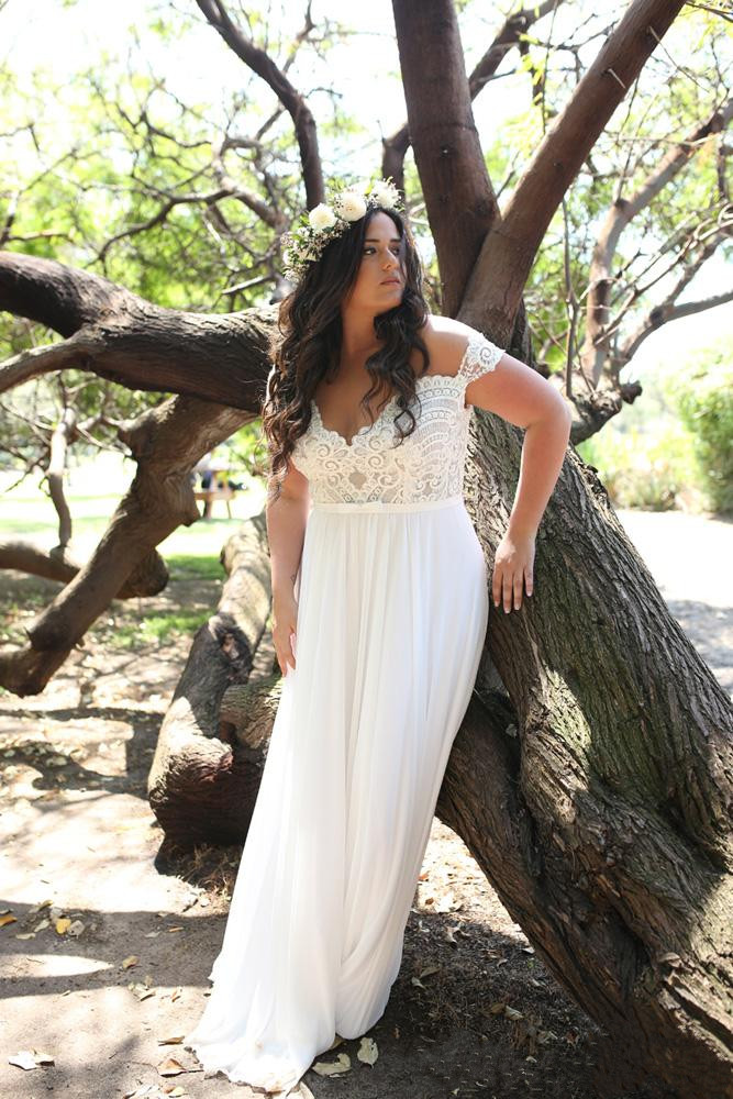 Bohemian Plus Size Chiffon Wedding Dresses Sheer Sweetheart Short Sleeves Boho Long Bridal Gowns A Line vestido de novia