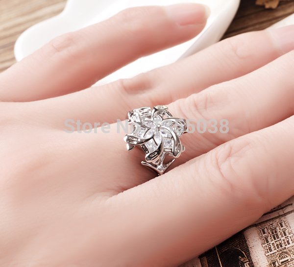 LOTR of The ring Galadriel Nenya Zircon 5A Zircon stone 925 Soild Sterling Silver Wedding Ring For women Size 511 gift