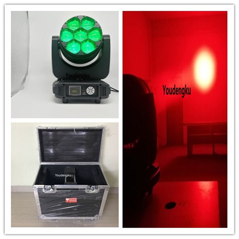 2 pieces with flightcase 7x40w 4in1 rgbw zoom led movinghead Stage moving head lighting rgbw moving head led beam