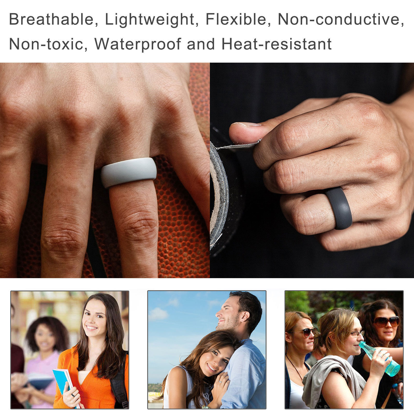 Flexible Silicone O-ring Wedding Ring Comfortable Fit Lightweigh Ring for Women Multicolor Comfortable Design for Women
Flexible Silicone O-ring Wedding Ring Comfortable Fit Lightweigh Ring for Women Multicolor Comfortable Design for Women
