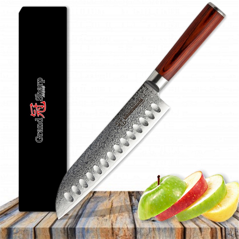 Grandsharp 7 Inch Damascus Kitchen Knife Japanese Santoku Knife 67 Layers Japanese Damascus Stainless vg10 Steel Sushi Sashimi Cooking Tools
Grandsharp 7 Inch Damascus Kitchen Knife Japanese Santoku Knife 67 Layers Japanese Damascus Stainless vg10 Steel Sushi Sashimi Cooking Tools
