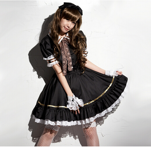 Shanghai Story Japanese Sweet Maid Dress Cosplay Maid Costume cute Lolita Apron Dress Set Service Costume Black
Shanghai Story Japanese Sweet Maid Dress Cosplay Maid Costume cute Lolita Apron Dress Set Service Costume Black