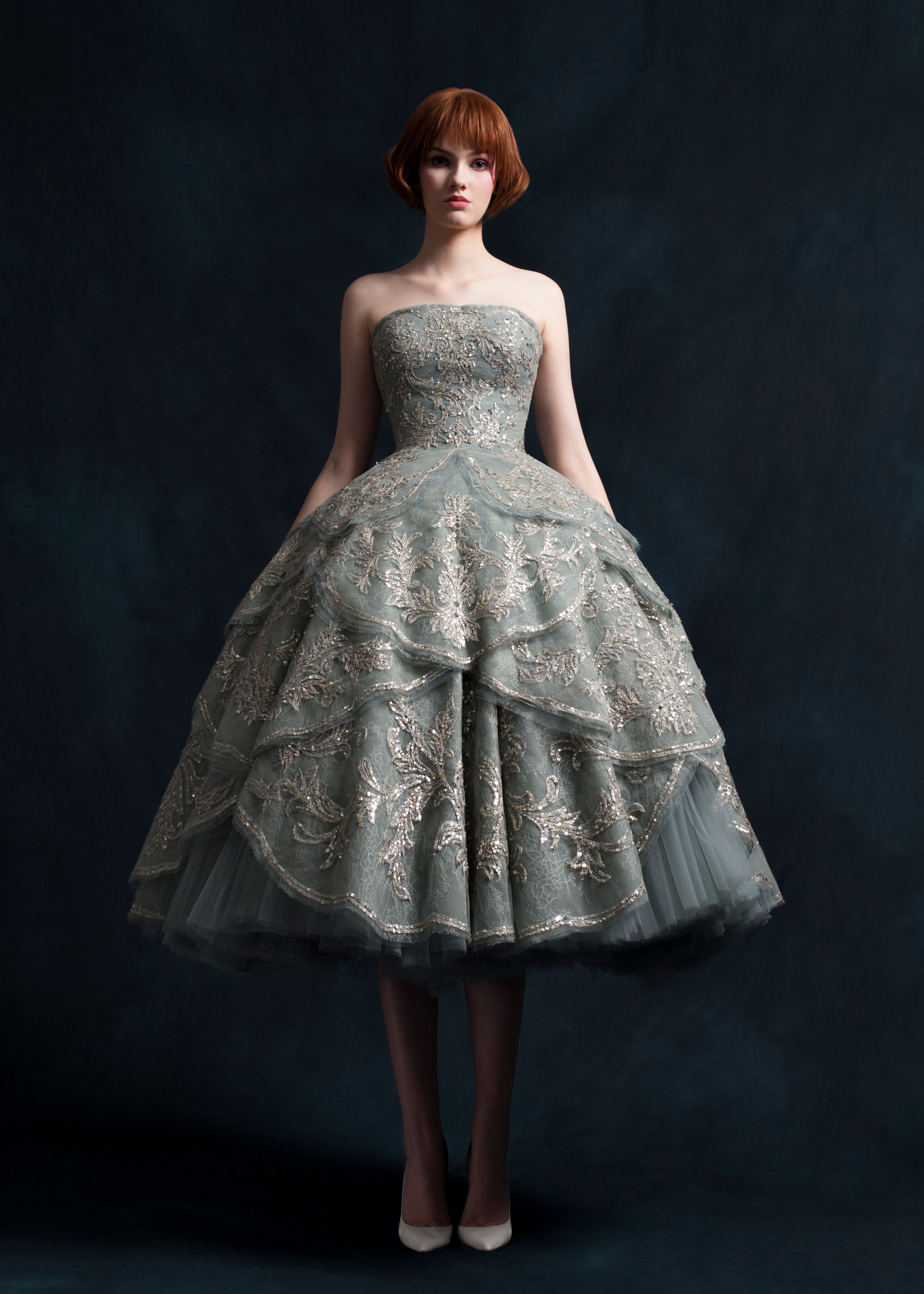 Krikor Jabotian Prom Dresses Ball Gown Strapless Lace Applique Sequins Layers Tulle Luxury Formal Dress Party Evening Wear Evening Gowns