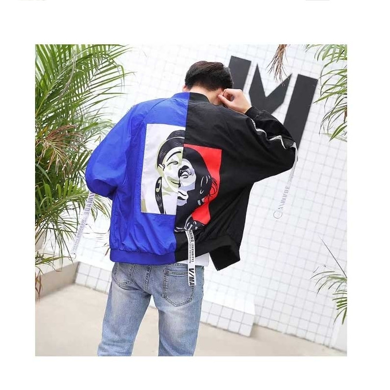 2018Spring Hip Hop Bomber Jacket And Coat Men Women Fashion Print Men's Windbreaker Male Thin Baseball Jackets M-2XL