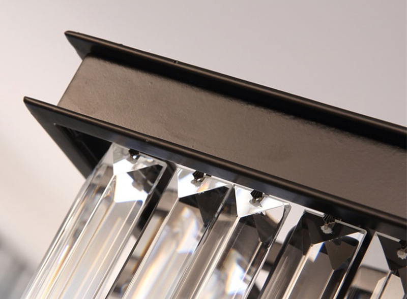 Modern Rectangular Crystal Chandelier Lighting Crystals Tube Ceiling Light for livingroom Dinner Room