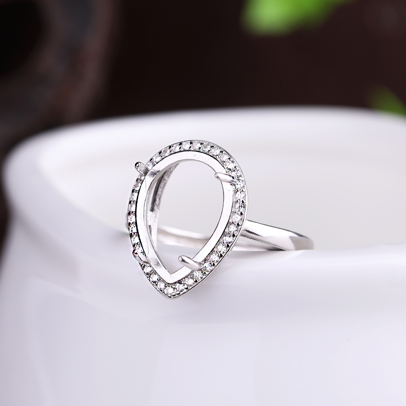 Wholesale 925 Sterling Silver Engagement Wedding 11x15mm Pear Cabochon Semi Mount Ring Crystal Fine Jewelry Setting
Wholesale 925 Sterling Silver Engagement Wedding 11x15mm Pear Cabochon Semi Mount Ring Crystal Fine Jewelry Setting