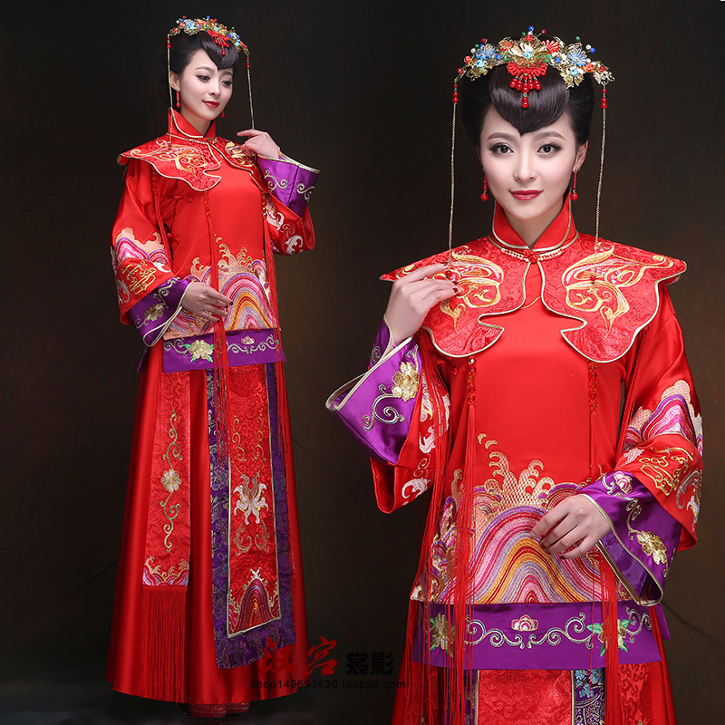 Ancient China traditional red clothing chinese style wedding vintage suits for women de femme un mariage traditionnel chinois Cheongsam
Ancient China traditional red clothing chinese style wedding vintage suits for women de femme un mariage traditionnel chinois Cheongsam