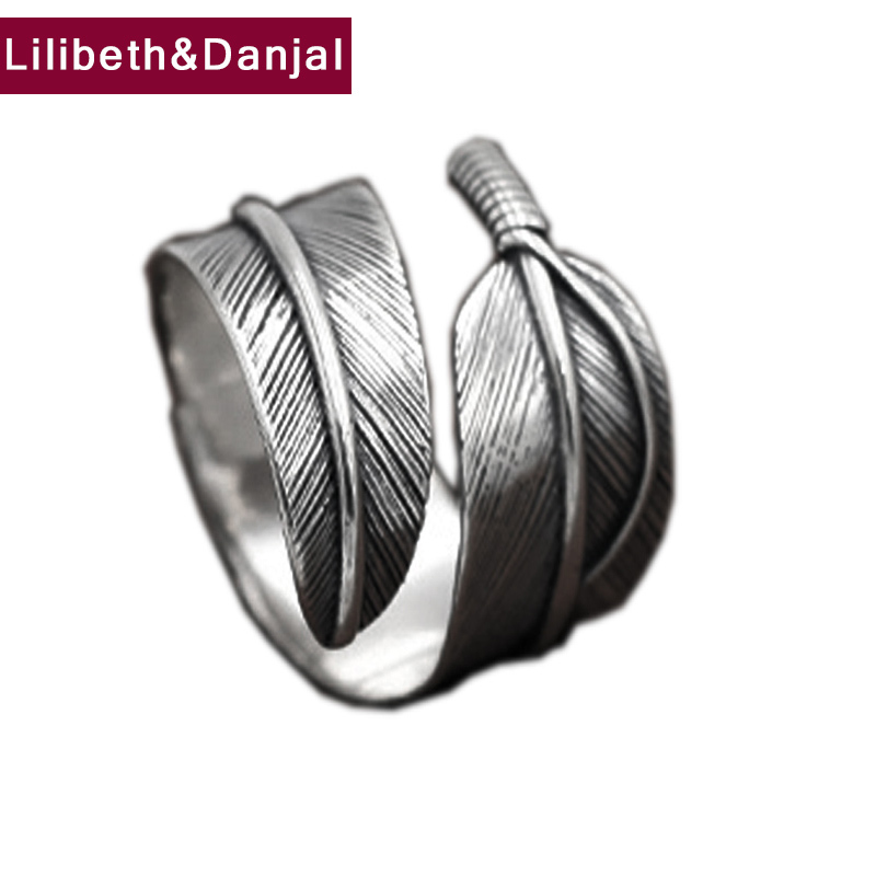 Fashion Ring 100% Real 925 Sterling Silver Biker Men Women Jewelry Takahashi Simple Feather Opening Ring GR6 D18111306