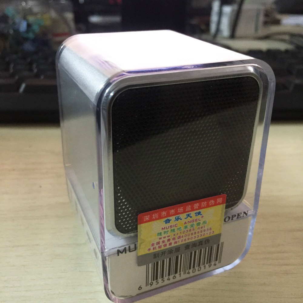 MUSIC ANGEL Mini Speaker USB Micro SDTF HiFi Audio Amplifier MP34 Display alarm clock Digital Player