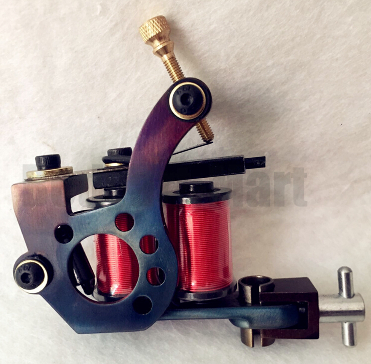 Cast Iron Tattoo Machine Gun Set Liner 8 Wrap Coils Steel For Tattoo Power Kit Set Free Shipping