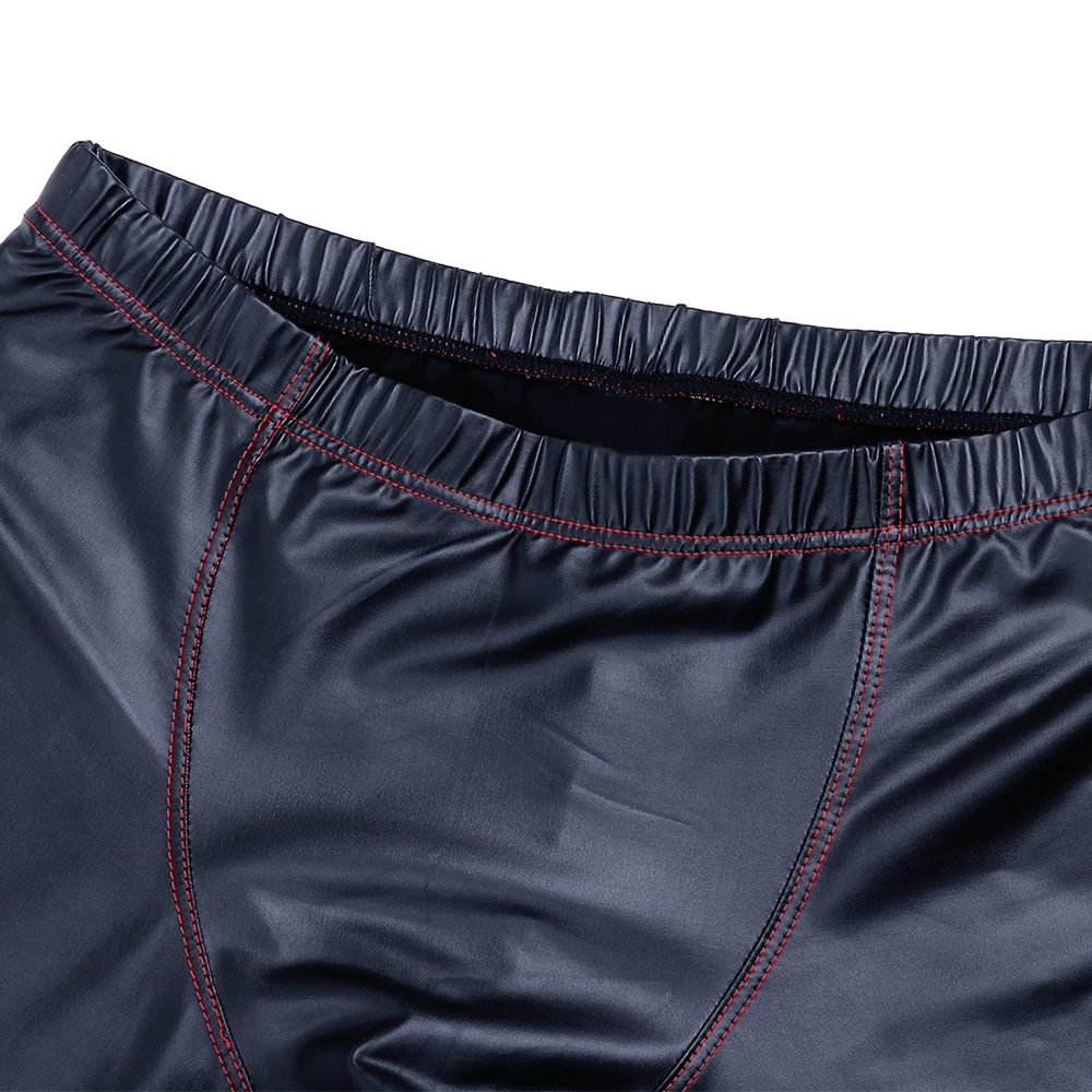 iEFiEL #M-2XL 2017 New Style Fashion Black Sexy Men Faux Leather Shorts Workout Tights for Men's Outside Boxer Shorts