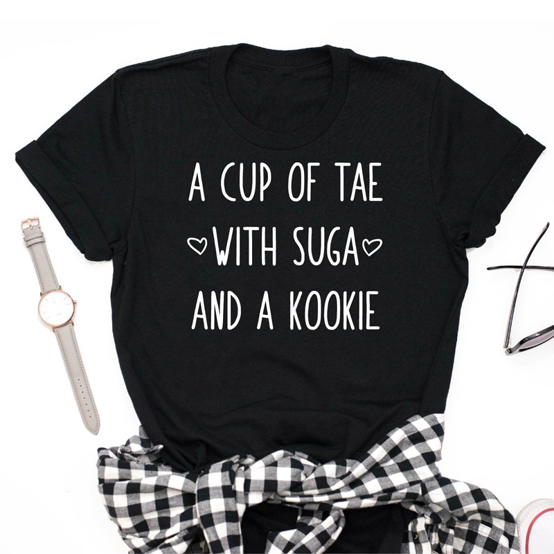 Kpop A Cup Of Tae With And A Kookie T Shirt Women Casual Taehyung Tshirt Jungkook Short-Sleeve Unisex T-Shirt, Pink
Kpop A Cup Of Tae With And A Kookie T Shirt Women Casual Taehyung Tshirt Jungkook Short-Sleeve Unisex T-Shirt, Pink