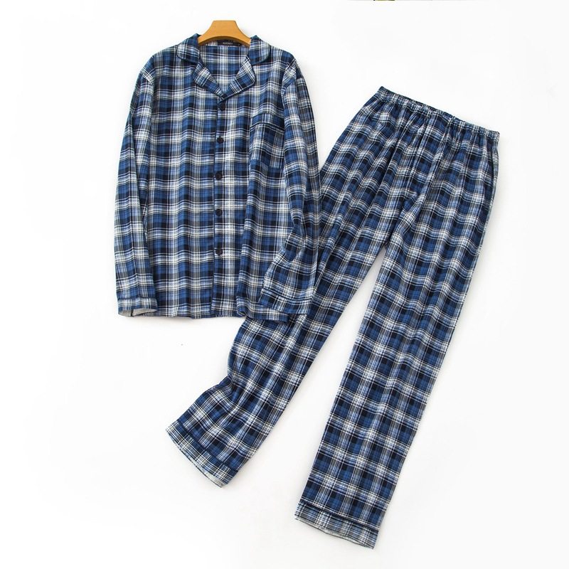 2018 Autumn Male plus size pijamas Men Casual Plaid Pajamas sets Men Turn-down collar shirt & pants 100% Cotton sleepwear suit, Blue
2018 Autumn Male plus size pijamas Men Casual Plaid Pajamas sets Men Turn-down collar shirt & pants 100% Cotton sleepwear suit, Blue