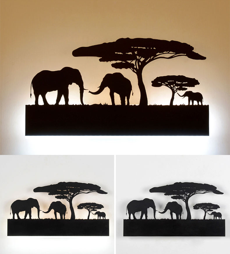 New LED Wall Lamps Acrylic Lights Lamp Bedroom Office Living Room Bed Light Aluminum Car Elephant Lover Elk Creativity