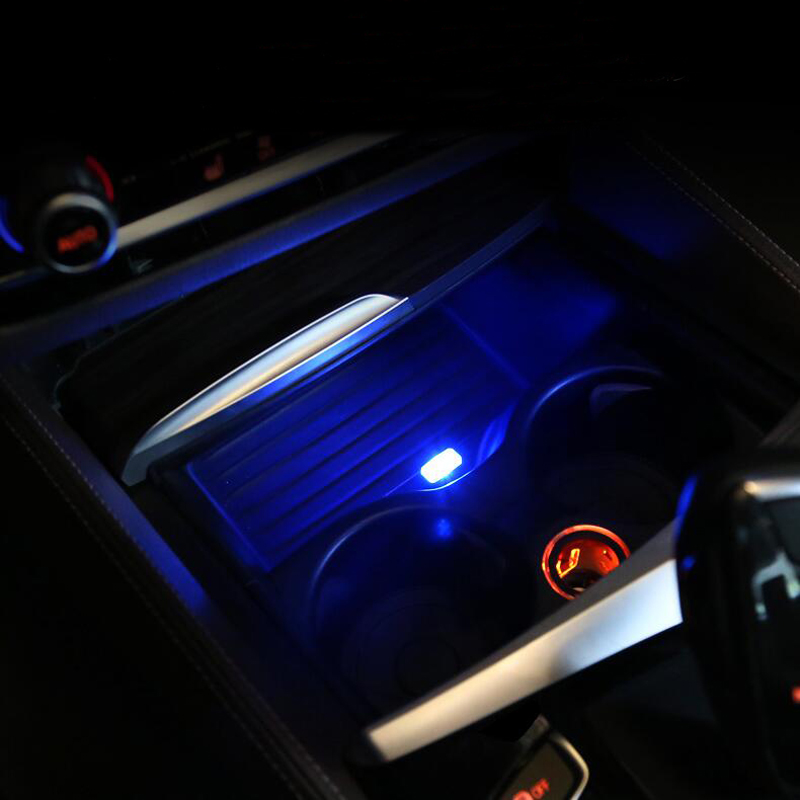 Car Styling Sticker Cup Holder storage box light USB Decorative For BMW F10 E90 F20 F30 E60 GT F07 X3 f25 X4 f26 X5 X6 E70 Z4 F15 F16 Accessories