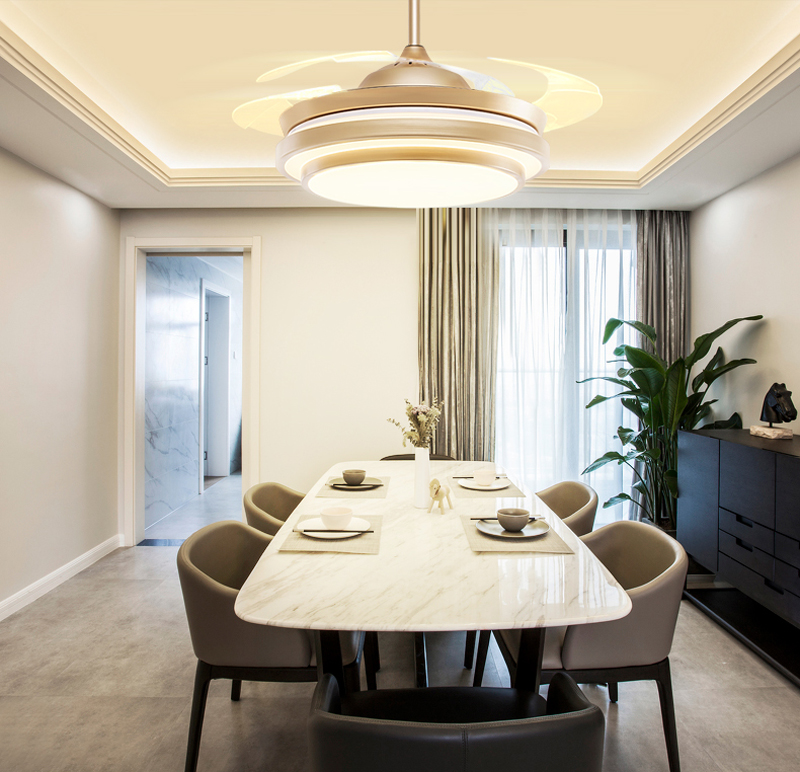 Modern LED Ceiling Invisible Fan Lights Lamps Timing Remote Control Frequency Conversion Motor Light Pendant Lamp Lighting Remote Control